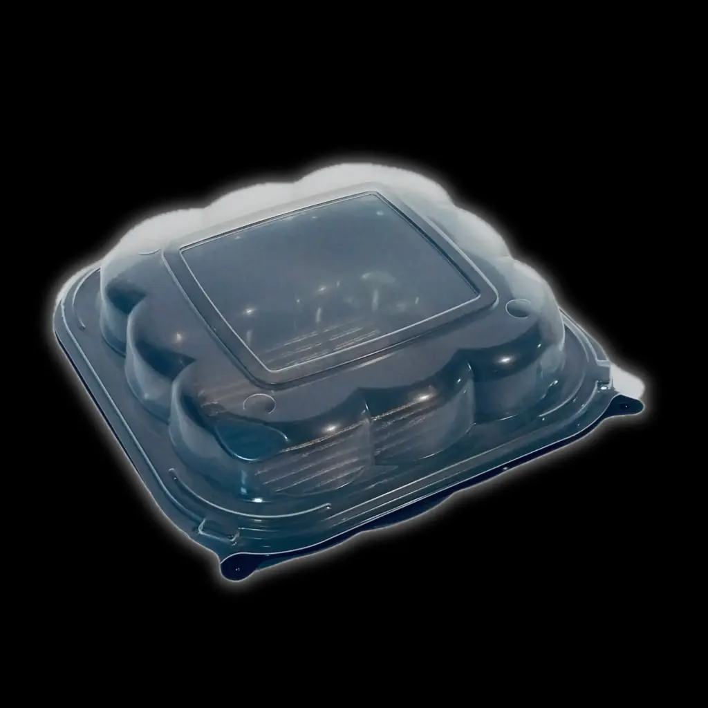 Black base clear lid plastic clamshell 9"x9" 120/cs [BC-91]