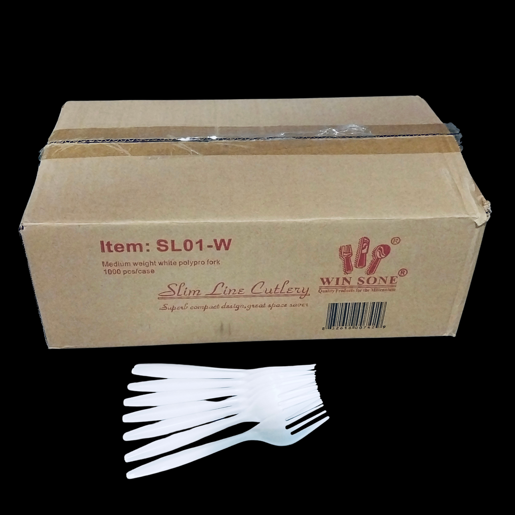 White plastic fork 1000/cs