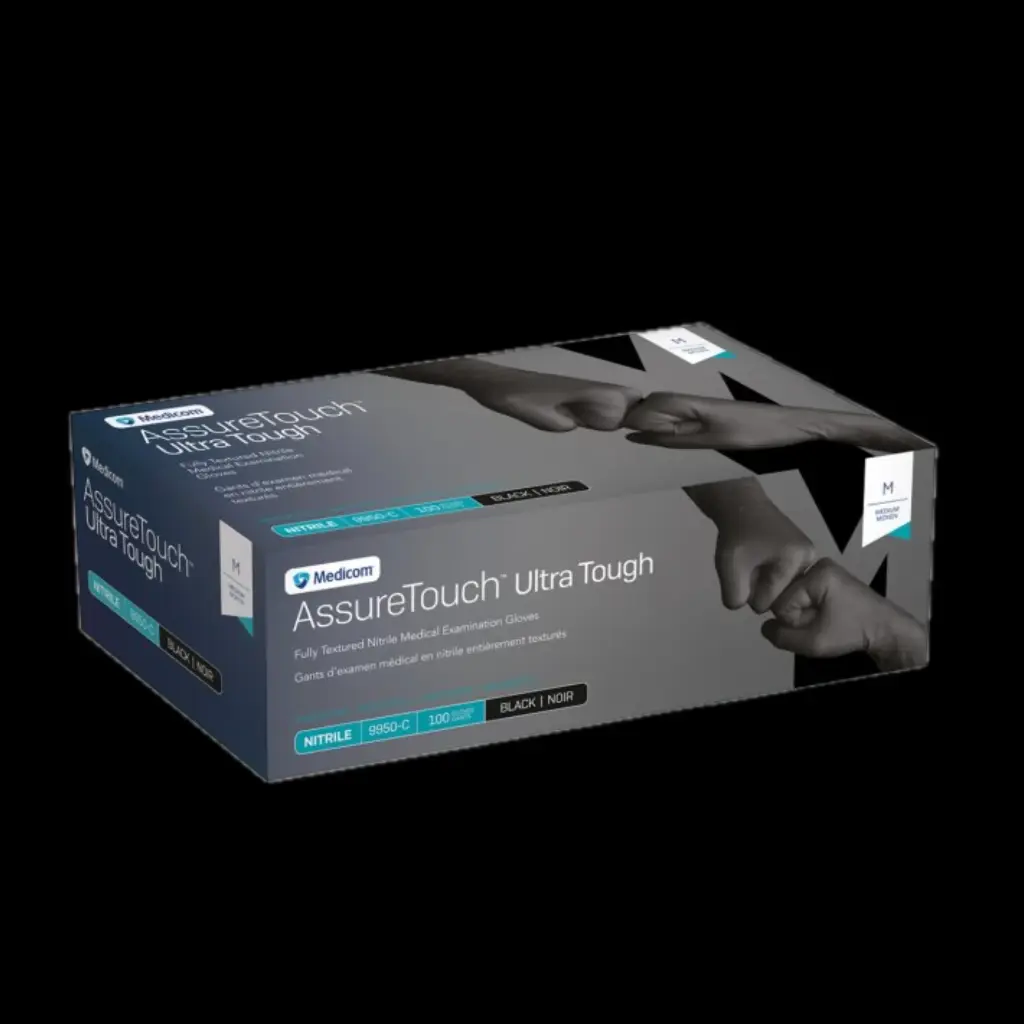 Nitrile gloves black large 100/cs