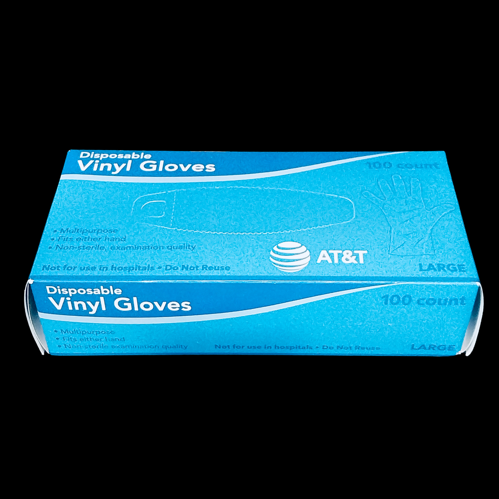 Vinyl gloves clear large 100/cs