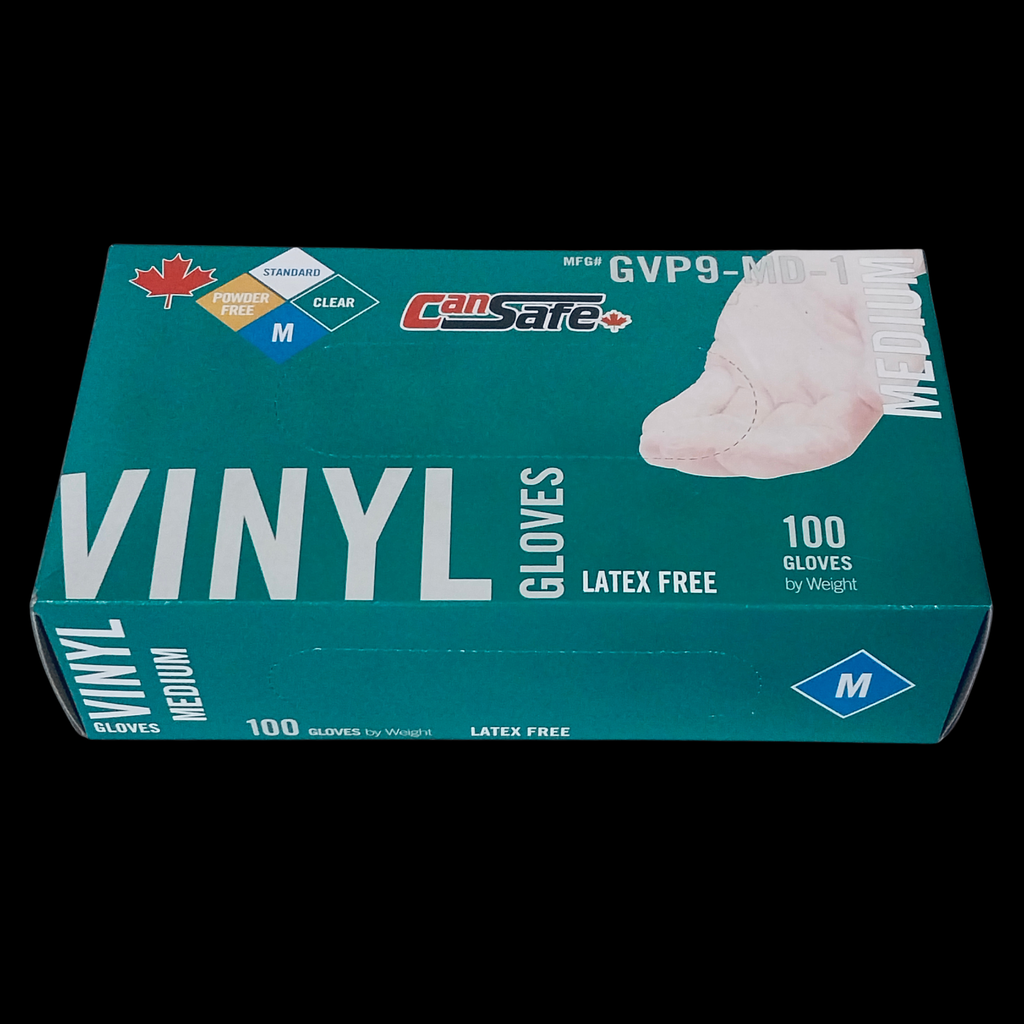 Vinyl gloves clear medium 100/cs