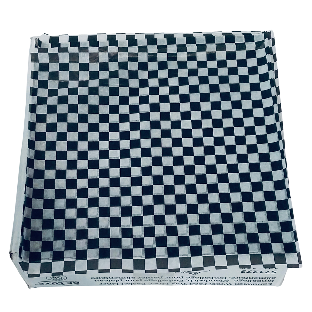 Wax paper checkered black 12"x12" 2000/cs