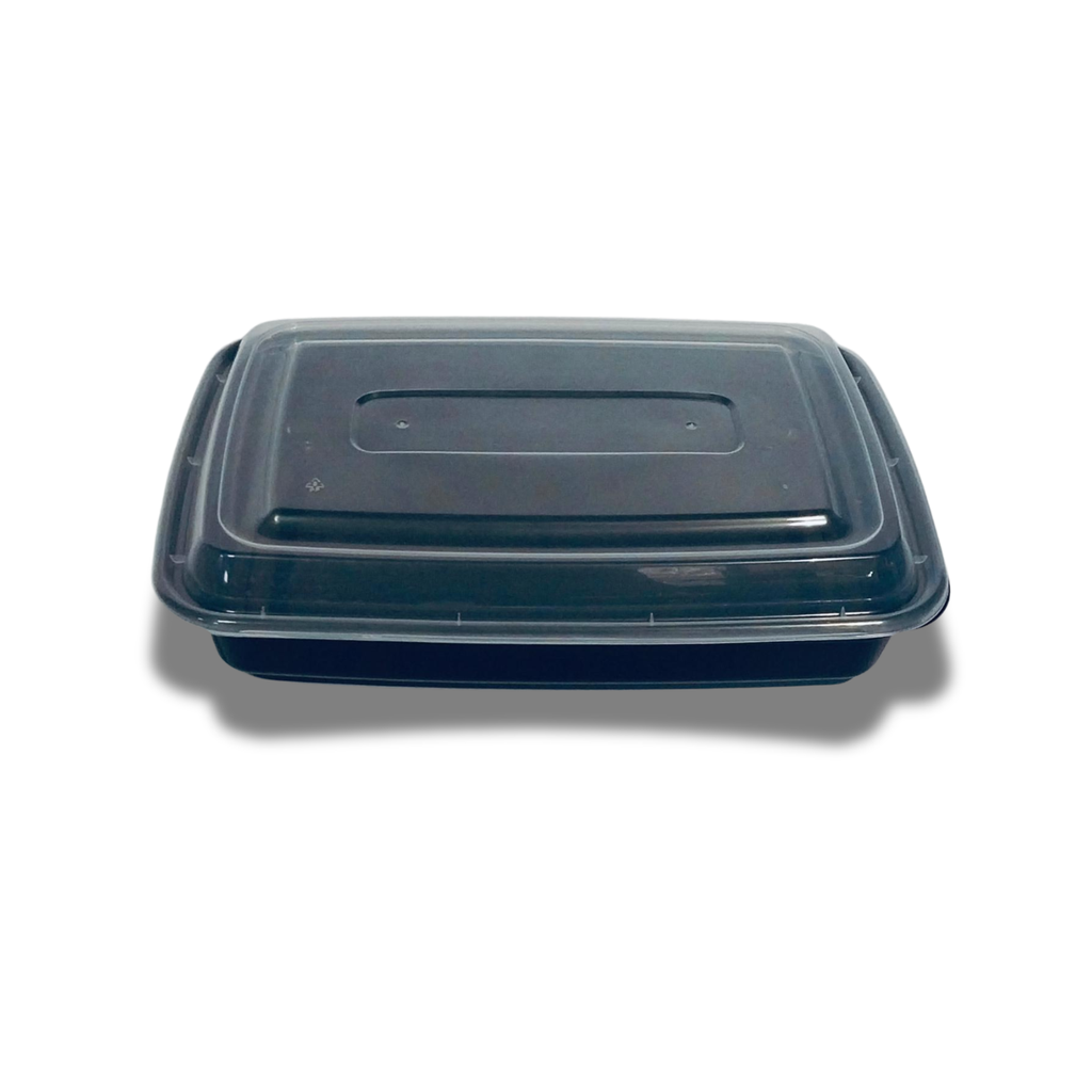 White rectangle plastic container 58oz 150/cs