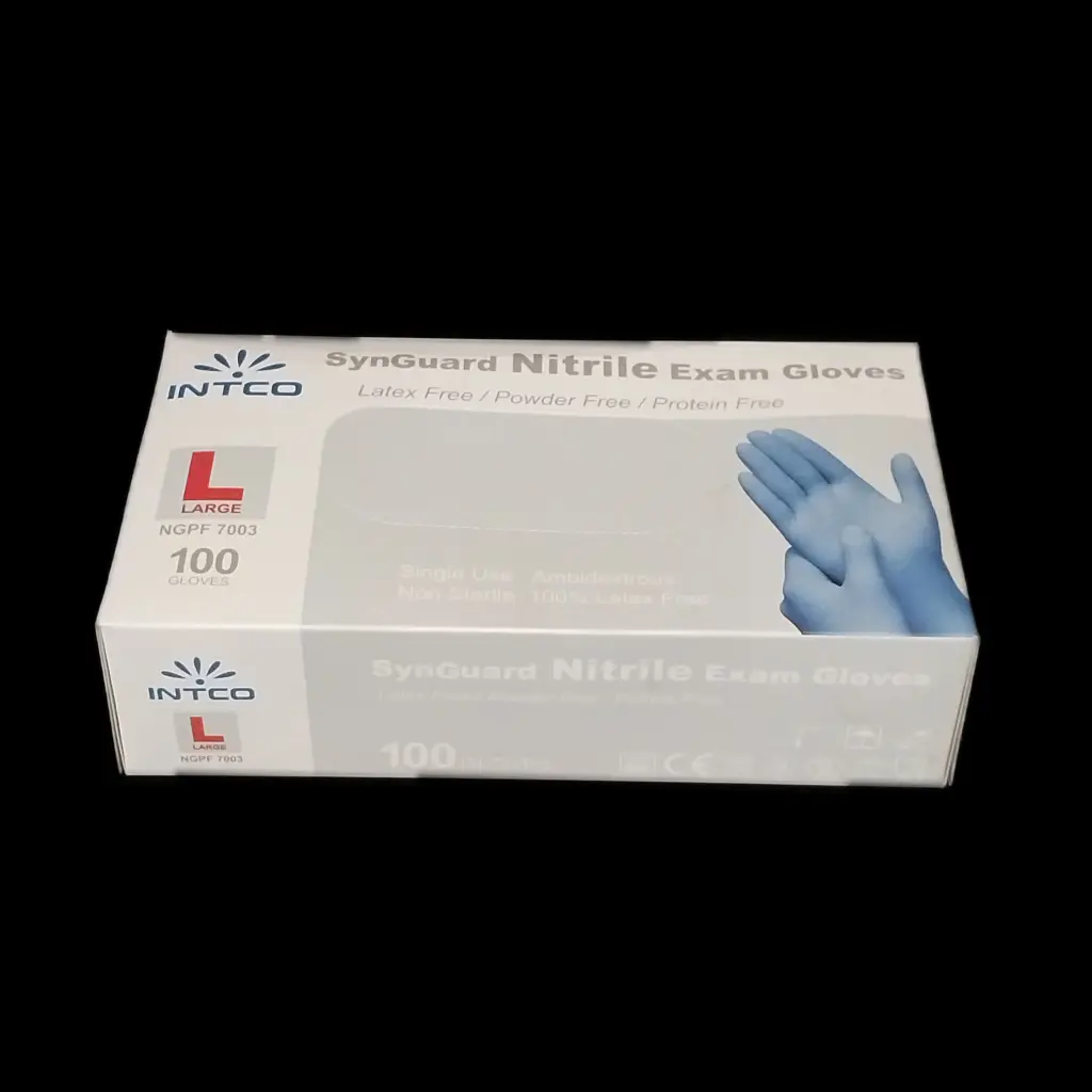 Nitrile gloves blue large 100/cs
