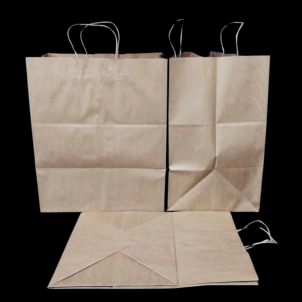 Brown paper bag handle 14"x10"x16" 200/cs