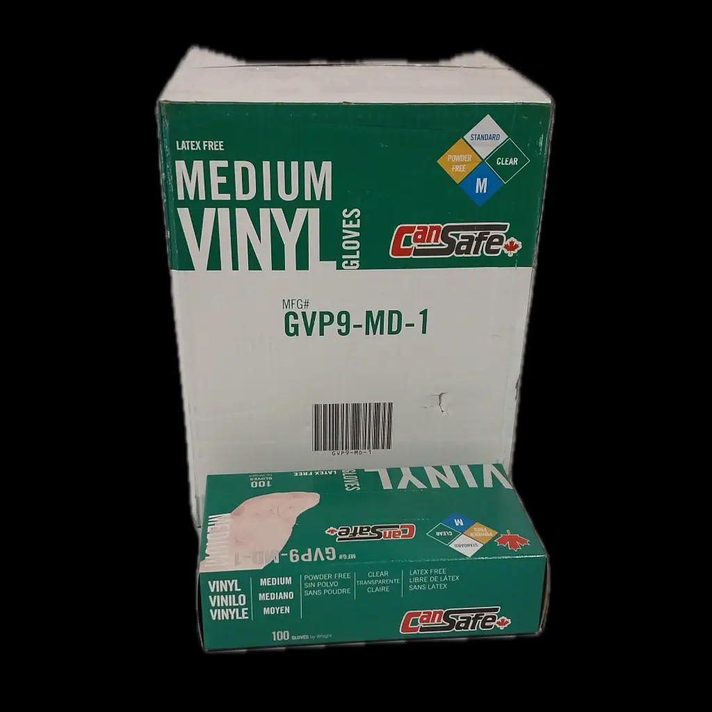 Vinyl gloves clear large 100/cs 10/cs