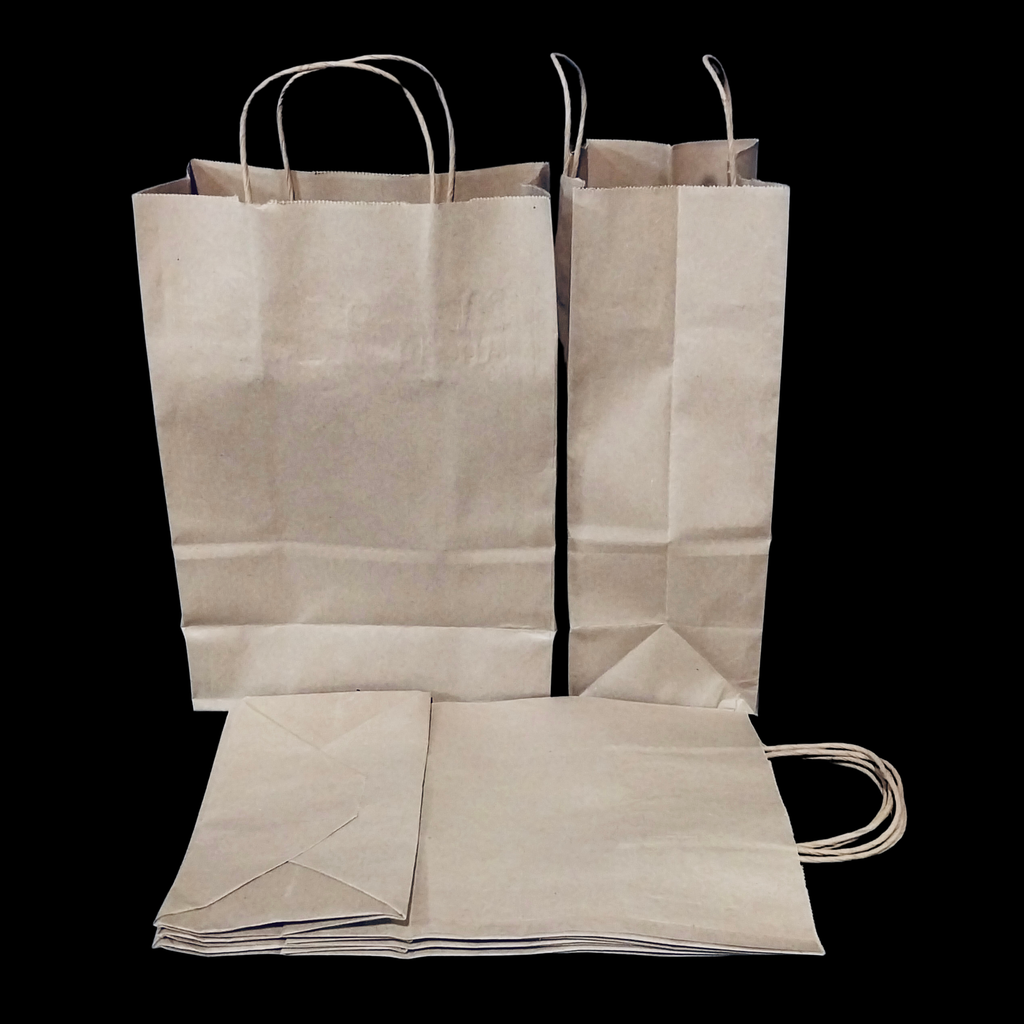 Brown paper bag handle 8"x5"x10" 250/cs