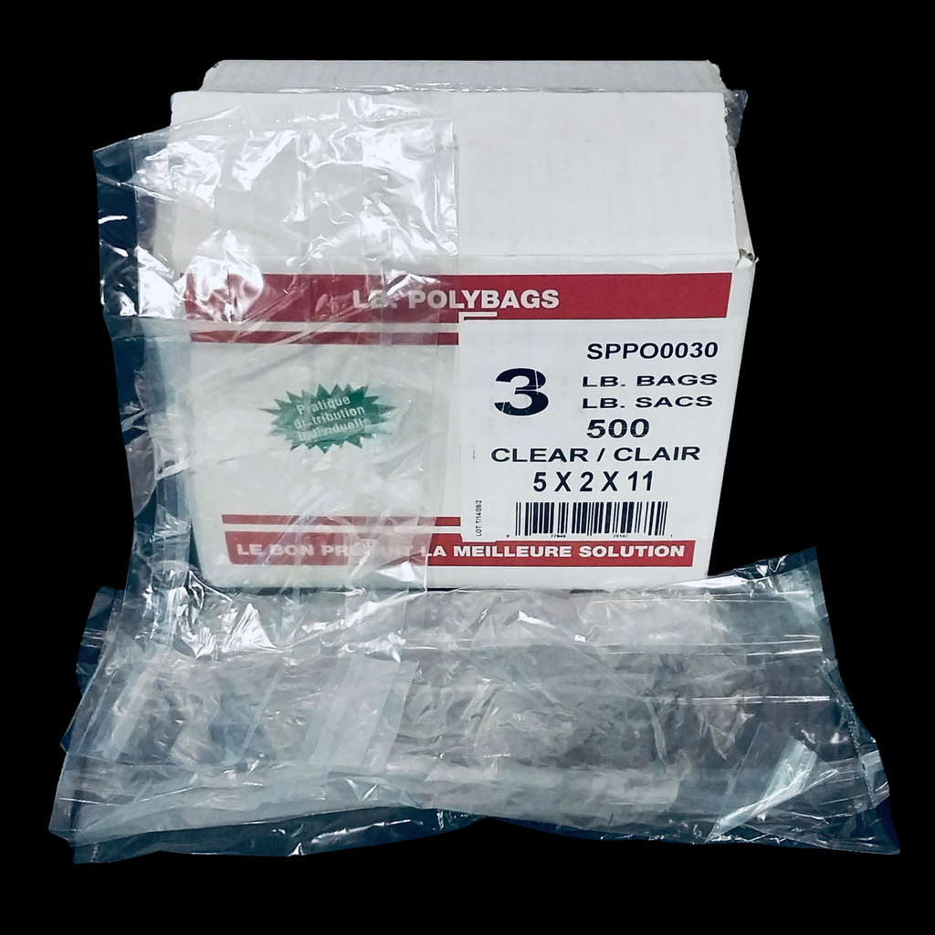 Clear plastic poly bag 3lb 500/cs