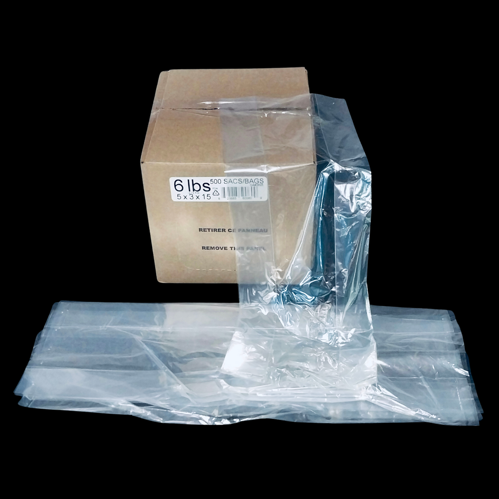 Clear plastic poly bag 6lb 500/cs