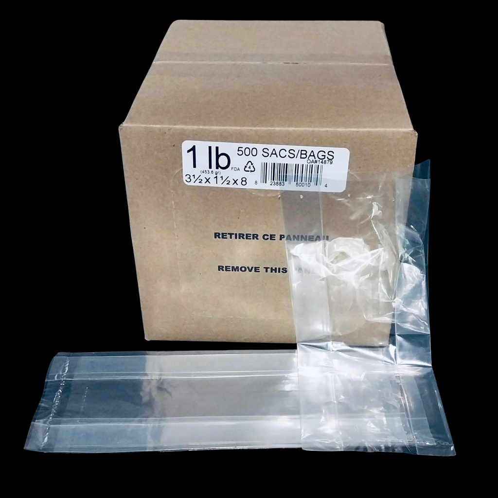 Clear plastic poly bag 1lb 500/cs
