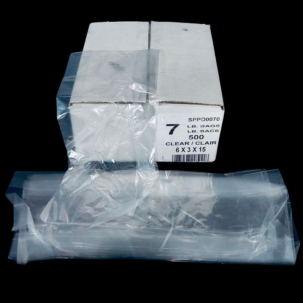 Clear plastic poly bag 7lb 500/cs