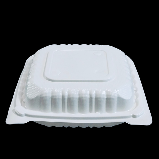 [22121] White plastic clamshell 8"x8" 1-compartment 180/cs [SL-81]