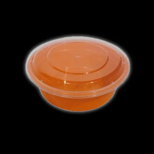 [21515] Orange round plastic container 32oz 150/cs