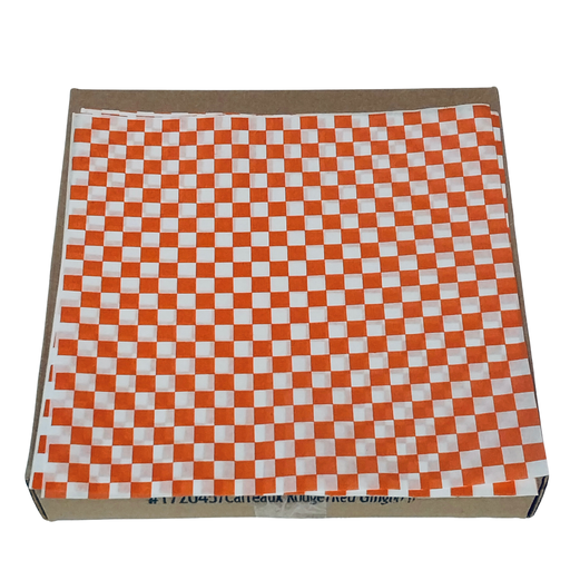 [63132] Wax paper checkered red 12"x12" 2000/cs