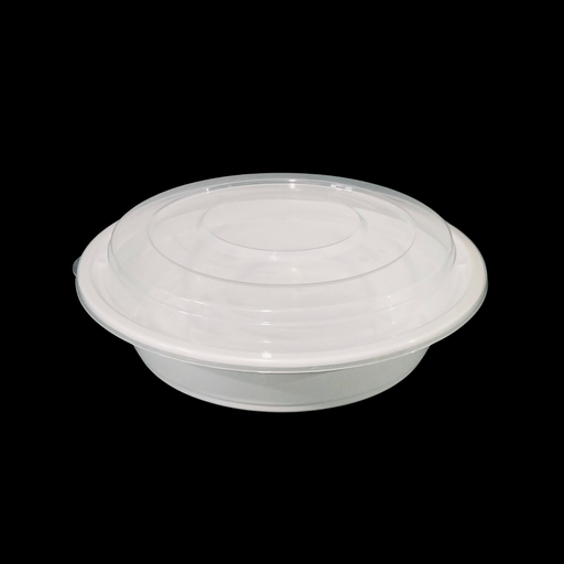 [21112] White round plastic container 24oz 150/cs