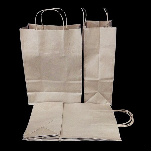 [52208] Brown paper bag handle 8"x5"x10" 250/cs