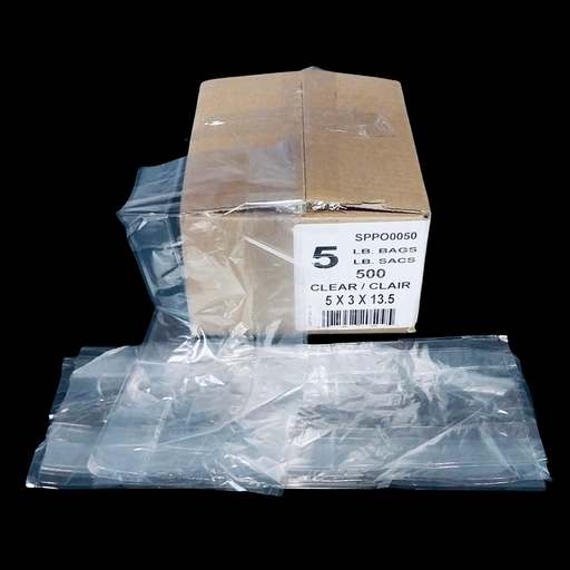 [51305] Clear plastic poly bag 5lb 500/cs